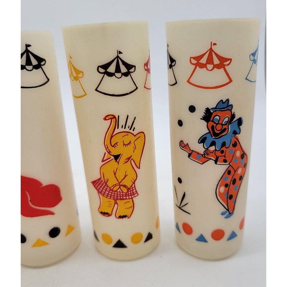 Vintage Mid-Century Modern Circus Themed Tumblers Set Of 6 - Picture 4 of 16